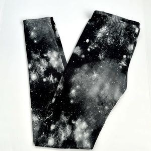 ModCloth Black and Gray Galaxy Print Leggings Large